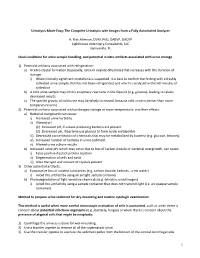 Ideal Conditions for Urine Sample Handling, and Potential in Vitro Artifacts Associated with Urine Storage