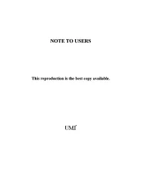 Note to Users