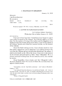 1. Telegram to Mirabehn 2. Letter to Narandas Gandhi