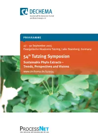 54Th Tutzing Symposium