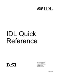 IDL Quick Reference