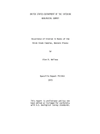 Occurrence of Uranium in Rocks of the Ekiek Creek Complex, Western Alaska