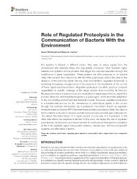 Role of Regulated Proteolysis in the Communication of Bacteria with the Environment