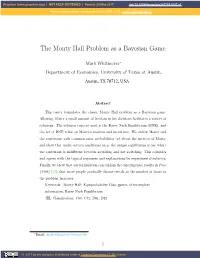 The Monty Hall Problem As a Bayesian Game