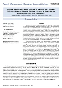 Understanding More About the Water Balance and Origin of Vellayani
