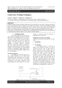 Underwater Welding Techniques