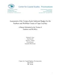 Assessment of the Century-Scale Sediment Budget for the Eastham and Wellfleet Coasts of Cape Cod Bay