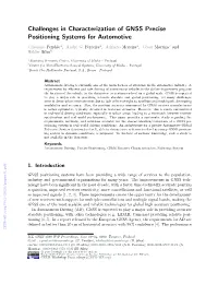 Challenges in Characterization of GNSS Precise Positioning Systems for Automotive