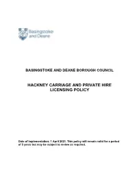 Hackney Carriage and Private Hire Policy 2021(PDF)