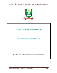 Information Technology and Software Development