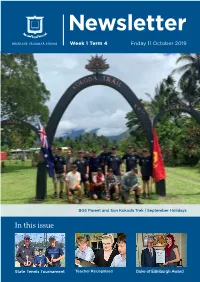 Newsletter Week 1 Term 4 Friday 11 October 2019