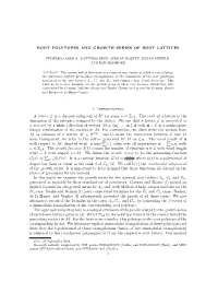 Root Polytopes and Growth Series of Root Lattices