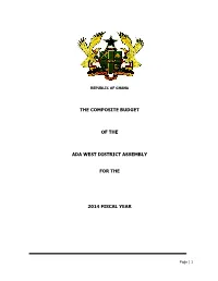 The Composite Budget of the Ada West District Assembly