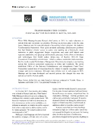 Transforming the Courts: Judicial Sector Reforms in Kenya, 2011-2015