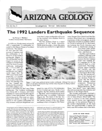 1992 | Landers Earthquake Sequence