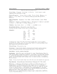 Abernathyite K2(UO2)2(Aso4)2 • 6H2O C 2001-2005 Mineral Data Publishing, Version 1