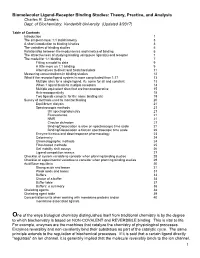 Biomolecular Ligand-Receptor Binding Studies: Theory, Practice, and Analysis Charles R