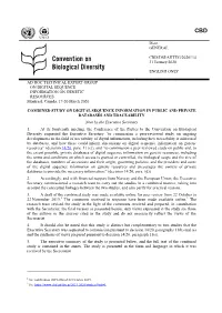 COMBINED STUDY on DIGITAL SEQUENCE INFORMATION in PUBLIC and PRIVATE DATABASES and TRACEABILITY Note by the Executive Secretary 1