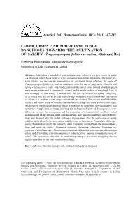 COVER CROPS and SOIL-BORNE FUNGI DANGEROUS TOWARDS the CULTIVATION of SALSIFY (Tragopogon Porrifolius Var