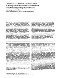 Depletion of 43-Kd Growth-Associated Protein In