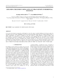 Exploring the Energy Implication of Urban Density in Residential Buildings
