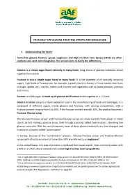 Factsheet on Glucose Fructose Syrups and Isoglucose