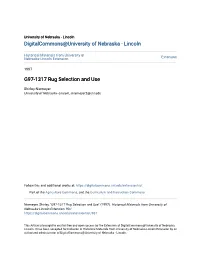 G97-1317 Rug Selection and Use