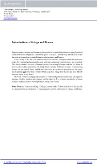 Introduction to Strings and Branes Peter West Frontmatter More Information