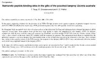 Natriuretic Peptide Binding Sites in the Gills of the Pouched Lamprey Geotria Australis T