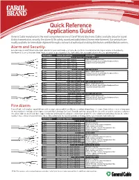 Quick Reference Applications Guide