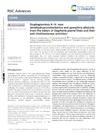 Stephapierrines A–H, New Tetrahydroprotoberberine And