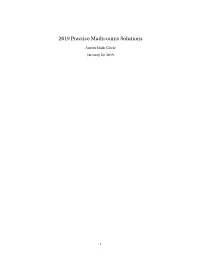 2019 Practice Mathcounts Solutions