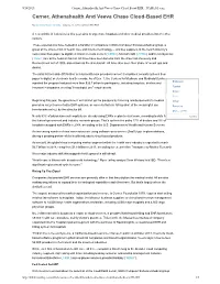 Cerner, Athenahealth and Veeva Chase Cloudbased
