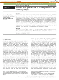 Defensive Insect Symbiont Leads to Cascading Extinctions and Community Collapse