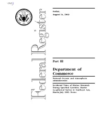 Department of Commerce National Oceanic and Atmospheric Administration