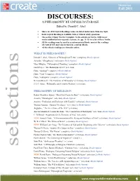 DISCOURSES: a PHILOSOPHY READINGS DATABASE Edited by Donald C