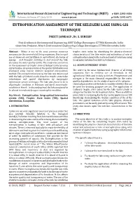 Eutrophication Assessment of the Kelegeri Lake Using Gis Technique
