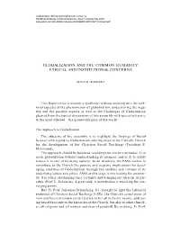 Globalization and the Common Humanity: Ethical and Institutional Concerns
