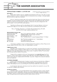 NEWSLETTER NUMBER 4 - AUTUMN 2003 Published by the Hawker Association for the Members
