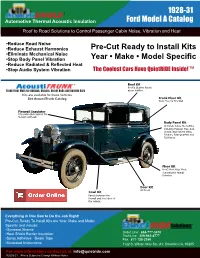 Pre-Cut Ready to Install Kits Year • Make • Model Specific 1928-31