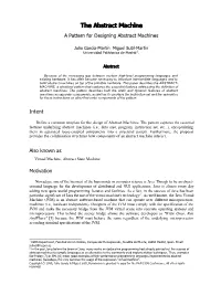 The Abstract Machine a Pattern for Designing Abstract Machines