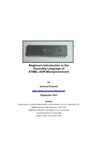 Beginners Introduction to the Assembly Language of ATMEL-AVR-Microprocessors