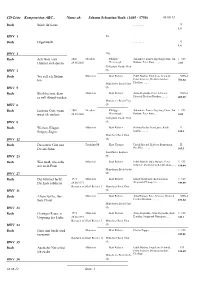 CD-Liste Komponisten ABC... Johann Sebastian Bach
