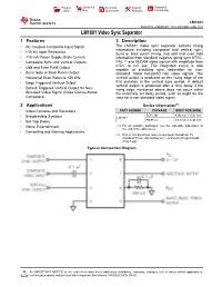 LM1881 Video Sync Separator Datasheet