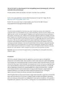 The Rush for Land in an Urbanizing World: from Land Grabbing Towards Developing Safe, Resilient and Sustainable Cities and Landscapes I