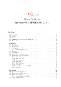 User's Guide for Quantum ESPRESSO