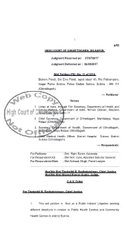 1 Afr High Court of Chhattisgarh, Bilaspur