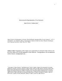 1 Maximizing the Reproducibility of Your Research Open