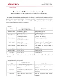 1 Proposal for Board of Directors and Audit & Supervisory