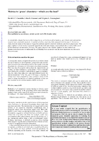 Article Metric to 'Green' Chemistry – Which Are the Best?
